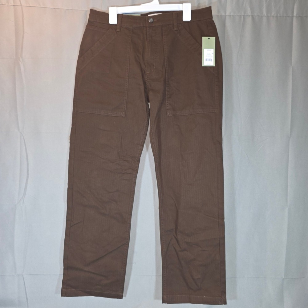Goodfellow & Co Mens Brown Utility Pants Straight Leg Stretch 33x32 042 21 0461